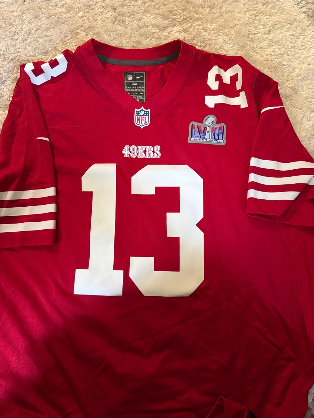NFL San Francisco 49ers Red Jersey #13 Purdy Super Bowl LVIII Patch size 2XX NWT